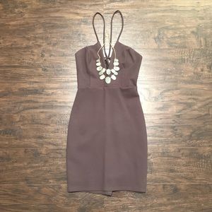 ASTR The label grey fitted cocktail dress